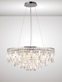 Maddison Polished Chrome Crystal Ceiling Lights Diyas Ringed & Square Crystal Fittings